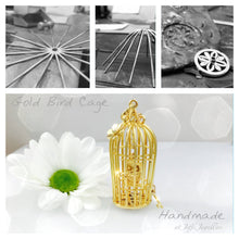 Load image into Gallery viewer, 9ct Gold Birdcage necklace with owl statement piece.