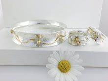 Load image into Gallery viewer, The Love Daisy Spinner Ring, handmade worry ring 9ct solid gold & sterling Silver