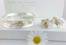 Load image into Gallery viewer, 9ct & Silver Spinner bangle, handmade worry spinning bangle.