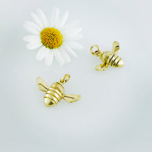 Load image into Gallery viewer, 9ct Gold Honey Bee pendant charm necklace, Handmade in solid 9ct Gold, by Jeffs Jewellers. Similar to one worn by holly willoughby.