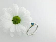 Load image into Gallery viewer, Stacker ring in Gold & Silver with Blue topaz