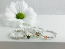 Load image into Gallery viewer, Daisy stacker ring silver & gold, flower stacker