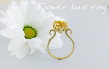 Load image into Gallery viewer, Flower bud Citrine statement ring .