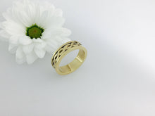 Load image into Gallery viewer, Custom listing 7mm Celtic love knot wedding band with diamond set in rose gold setting. Totally handmade.