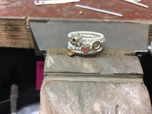Load image into Gallery viewer, Set of Stacker rings Silver & 9ct Gold handmade Stacker rings. 5 rings in total