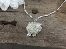 Load image into Gallery viewer, Silver sheep necklace, individually hand crafted in Wales at Jeffs Jewellers.