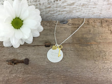 Load image into Gallery viewer, Designer heart & key necklace. 'You have the key to my Heart' Sterling Silver necklace with Yellow gold heart and key
