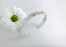 Load image into Gallery viewer, Custom listing for Natalie Silver & 9ct Yellow Gold Heart Cuff Bangle, Hammered textured ideal for Valentines Day, Love cuff