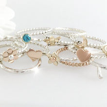 Load image into Gallery viewer, Set of Stacker rings Silver & 9ct Gold handmade Stacker rings. 5 rings in total