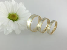 Load image into Gallery viewer, 9ct two tone 6mm flat wedding band white and rose gold. Totally handmade. Red and white gold weddign band.