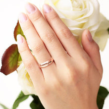 Load image into Gallery viewer, 9ct 6mm D shape wedding band Rose gold. Traditional handmade 6mm red gold wedding band. Gents or womens
