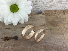 Load image into Gallery viewer, 9ct 7mm D shape wedding band Rose gold. Traditional handmade 7mm red gold wedding band. Gents or womens