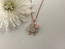Load image into Gallery viewer, 9ct Rose gold & Silver sheep necklace, individually hand crafted in Wales at Jeffs Jewellers. Sheep pendant