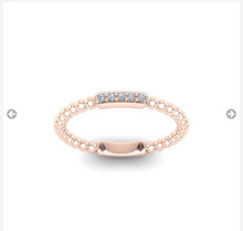 Load image into Gallery viewer, 9ct gold Diamond beaded ring, stacker band yellow, red or white gold.