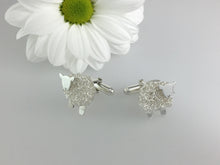 Load image into Gallery viewer, Handmade silver sheep cufflinks, individually crafted in Wales at Jeffs Jewellers.