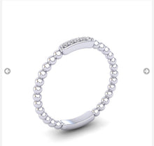 Load image into Gallery viewer, 9ct gold Diamond beaded ring, stacker band yellow, red or white gold.