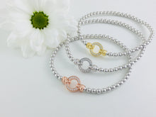 Load image into Gallery viewer, Set of 3, Designer Pave Set Circle Bracelet. Part of the Exquisite collection.