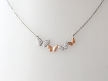 Load image into Gallery viewer, Butterfly necklace. Sterling Silver & Rose gold stone set Butterfly chain