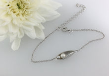 Load image into Gallery viewer, Silver Two Peas In A Pod bracelet, silver pearl bracelet, wedding gift