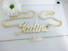 Load image into Gallery viewer, 9ct Gold Handmade Name Necklace, with or without heart.