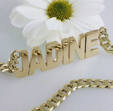 Load image into Gallery viewer, 9ct Gold Handmade Name Necklace, with or without heart.
