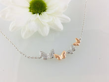 Load image into Gallery viewer, Buterfly bracelet. Sterling Silver & Rose gold stone set Buterfly Bracelet