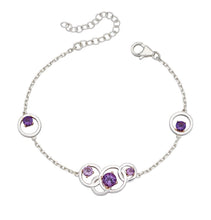 Load image into Gallery viewer, Silver Amethyst bracelet.