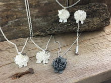 Load image into Gallery viewer, Silver sheep necklace, individually hand crafted in Wales at Jeffs Jewellers.