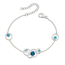 Load image into Gallery viewer, Silver Blue Topaz bracelet.