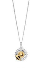 Load image into Gallery viewer, Silver flower and Gold bee Pendant Necklace