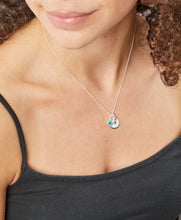 Load image into Gallery viewer, Silver Birthstone necklace December, engraveable.