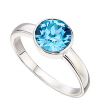 Load image into Gallery viewer, Silver Birthstone Ring March