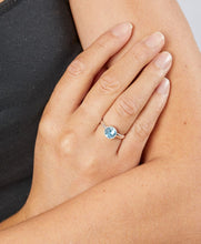 Load image into Gallery viewer, Silver Birthstone Ring March