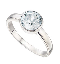 Load image into Gallery viewer, Silver Birthstone Ring April