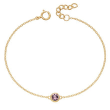 Load image into Gallery viewer, Crystal Birthstone Bracelet. Yellow gold plating
