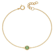 Load image into Gallery viewer, Crystal Birthstone Bracelet. Yellow gold plating
