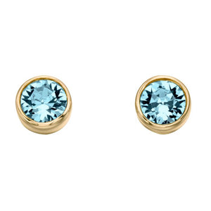 Crystal Birthstone Earrings, yellow gold plating