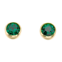 Load image into Gallery viewer, Crystal Birthstone Earrings, yellow gold plating
