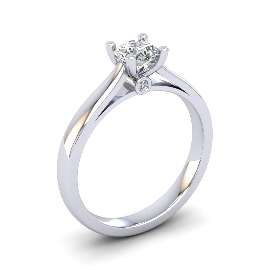 Platinum 0.50ct Diamond Solitaire Engagement Ring H/Si.