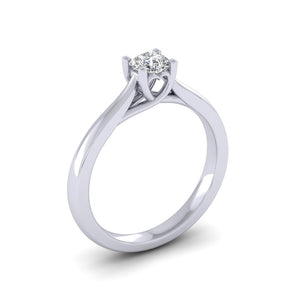 18ct Gold 0.25ct Diamond 'Cariad' Solitaire Engagement Ring. 18ct Rose, Yellow or White Gold.