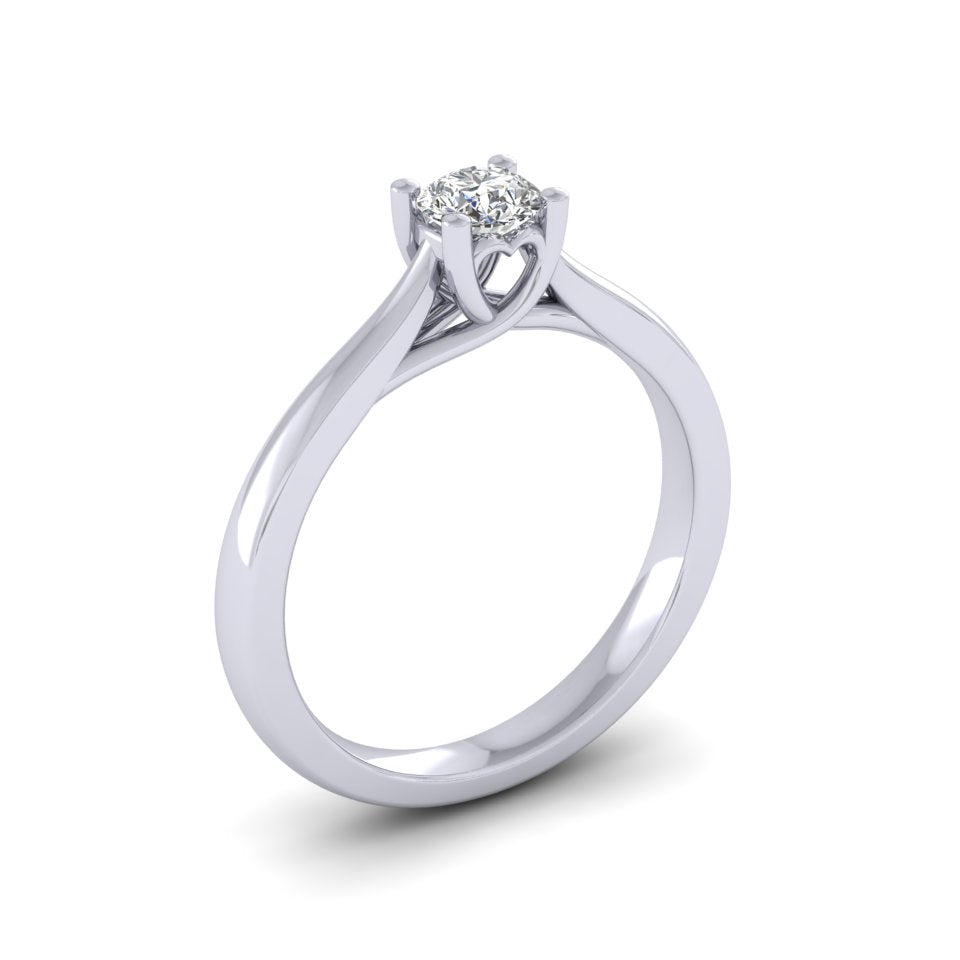 Platinum 0.25ct Diamond 'Cariad' Solitaire Engagement Ring.