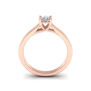 18ct Gold 0.25ct Diamond 'Cariad' Solitaire Engagement Ring. 18ct Rose, Yellow or White Gold.