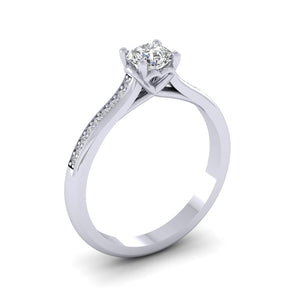 Platinum 0.50ct Diamond 'Love' Solitaire Engagement Ring.