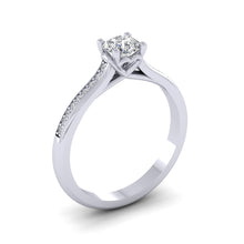 Load image into Gallery viewer, 18ct Gold 0.50ct Diamond &#39;Love&#39; Solitaire Engagement Ring. 18ct Rose, Yellow or White Gold.
