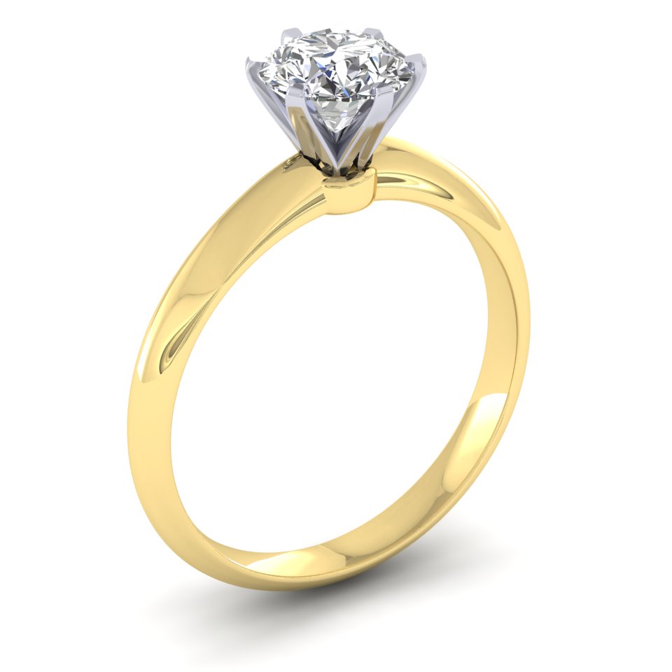 18ct Rose Gold & Platinum Tiffany Style 1.30ct Diamond Solitaire Engagement Ring H/Si. 18ct Rose, Yellow or White Gold.