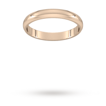 Load image into Gallery viewer, 9ct 3mm Traditional D shape Rose Gold Wedding Band. Handmade in Wales.
