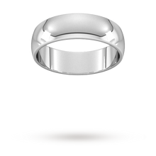 Load image into Gallery viewer, 9ct 6mm White Gold Traditional D shape Wedding Band.
