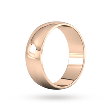 Load image into Gallery viewer, 9ct 7mm Rose Gold Traditional D shape Wedding Band.
