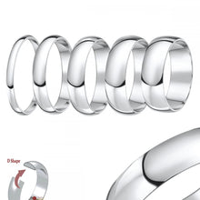 Load image into Gallery viewer, Platinum 3mm Traditional D shape Wedding Band.
