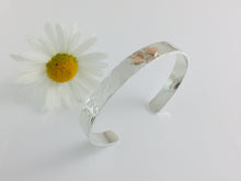Load image into Gallery viewer, Silver &amp; 9ct Rose Gold Double Heart Cuff Bangle.
